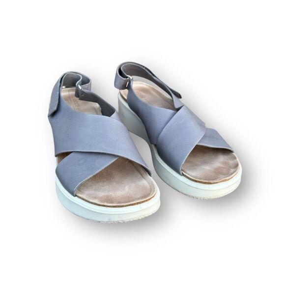 ECCO Corksphere Wedge Sandals Grey Comfort Walking Adjustable Women's size 10 - Picture 5 of 15